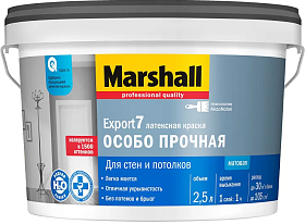 Краска латексная для стен и потолков Marshall Export 7 матовая BC (9л)